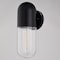 Vaxcel West Loop 1 Light Matte Black Contemporary Indoor-Outdoor Wall Sconce Clear Pill Glass T0758 - alternate 4